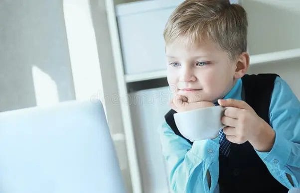 Kid With Coffee Image